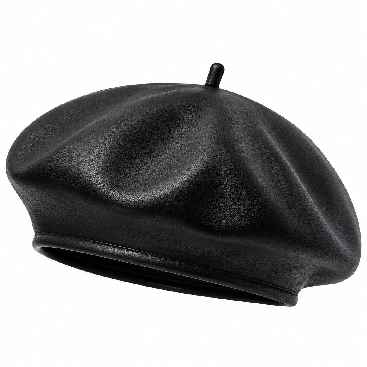 Basco taglia unica in similpelle nero stile classico