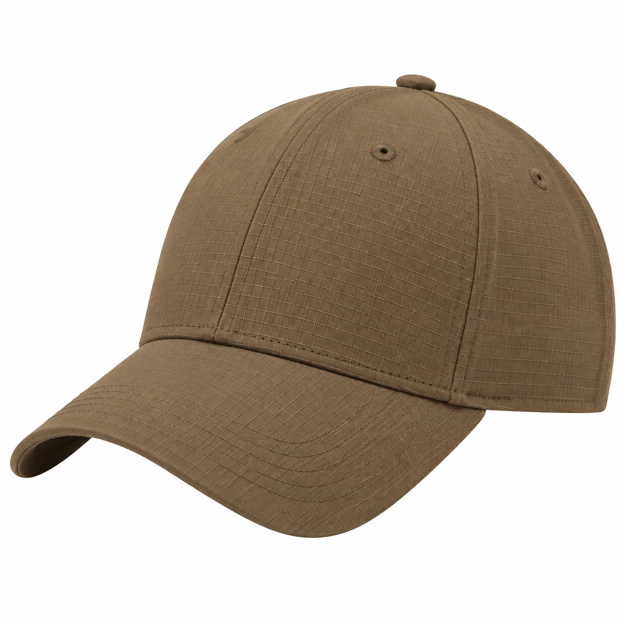 Cappellino da baseball taglia unica marrone in tessuto a trama quadrettata con visiera curva