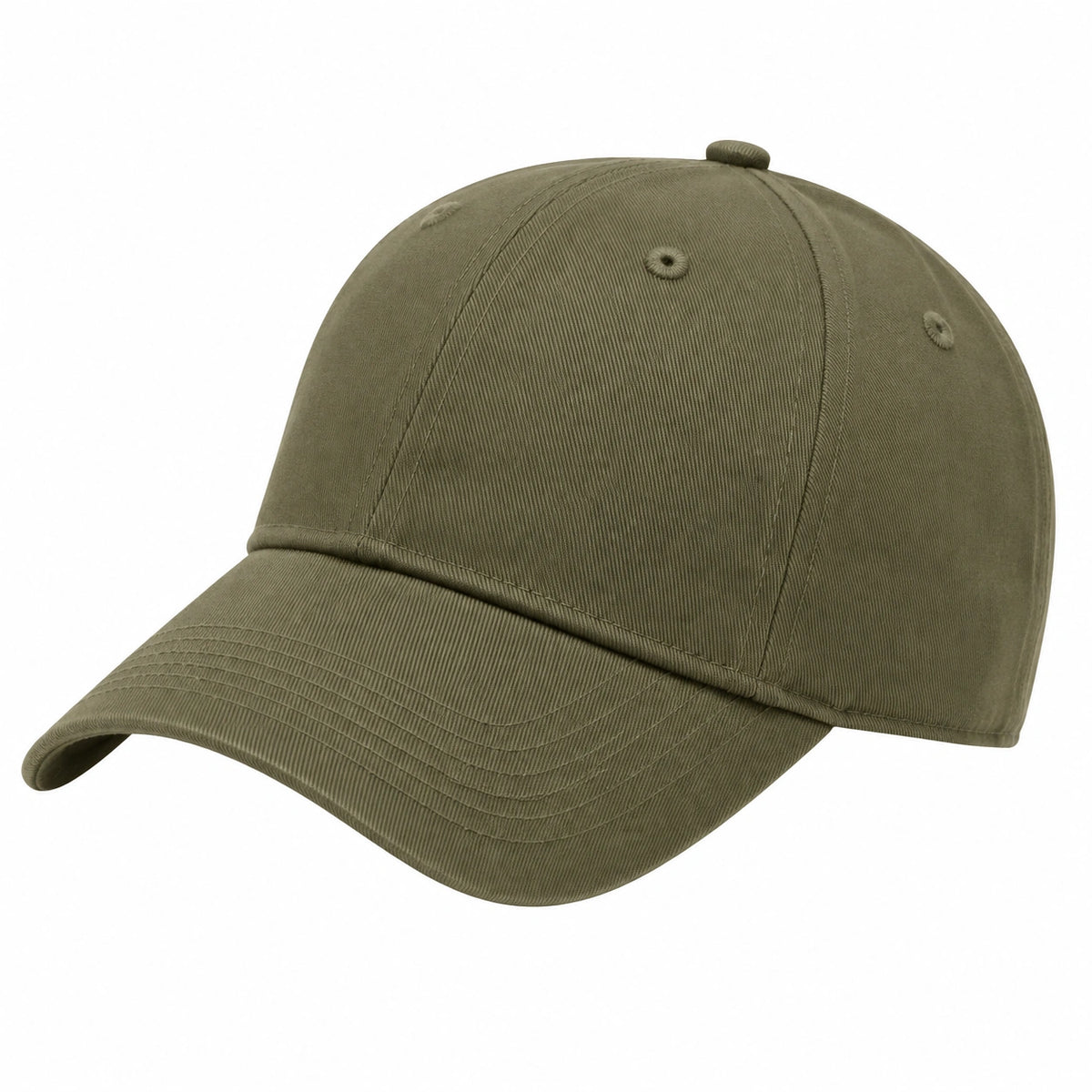 Cappellino da baseball taglia unica in cotone verde oliva con visiera curva stile casual