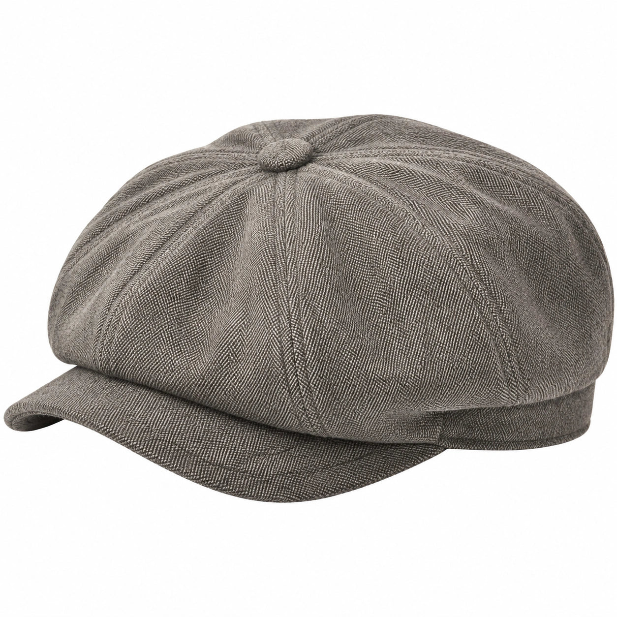 Cappello coppola taglia unica in tessuto grigio con visiera stile classico