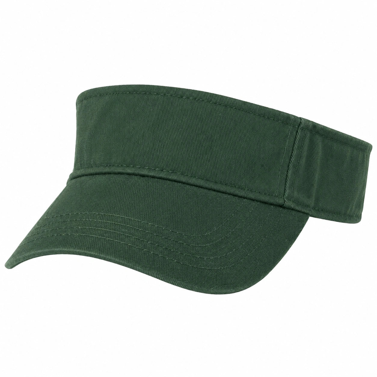 Visiera parasole taglia unica in tessuto verde scuro - stile casual con fascia regolabile