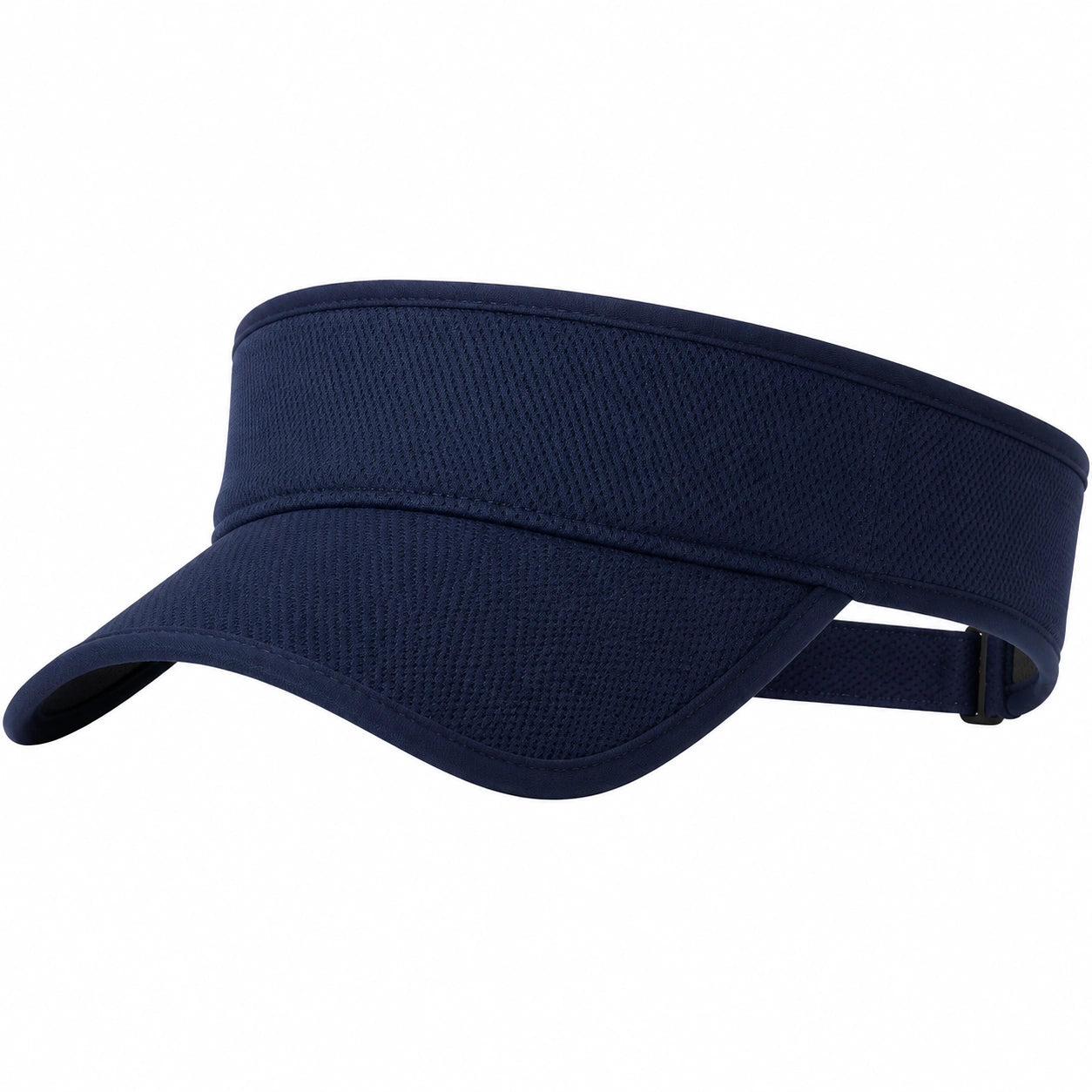 Visiera sportiva taglia unica in tessuto a rete blu navy regolabile